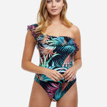 Profile Tropico One Shoulder Swimsuit - Black - Simply Beach UK