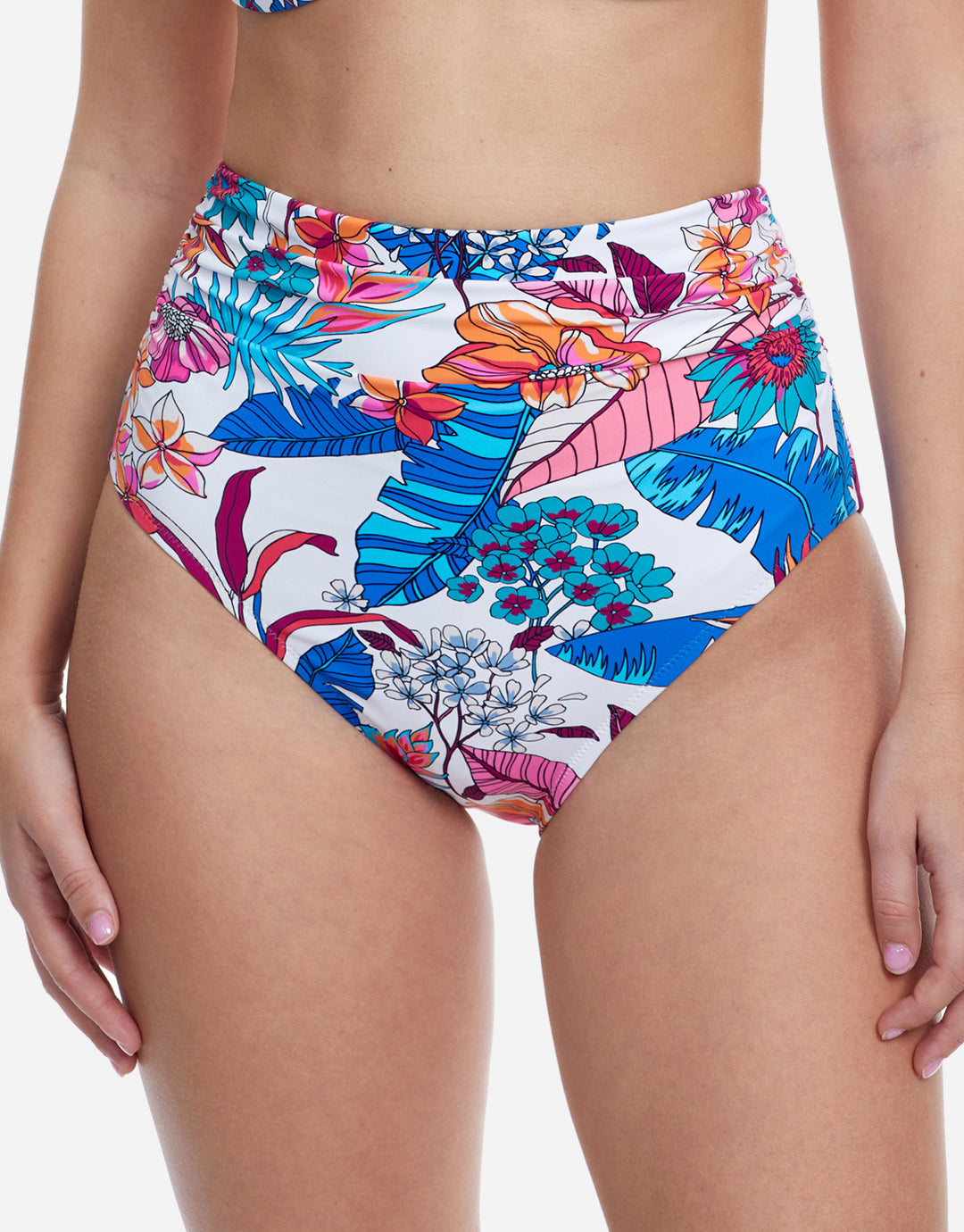 Bohemian Gypsy High Waist Bikini Pant - White - Simply Beach UK