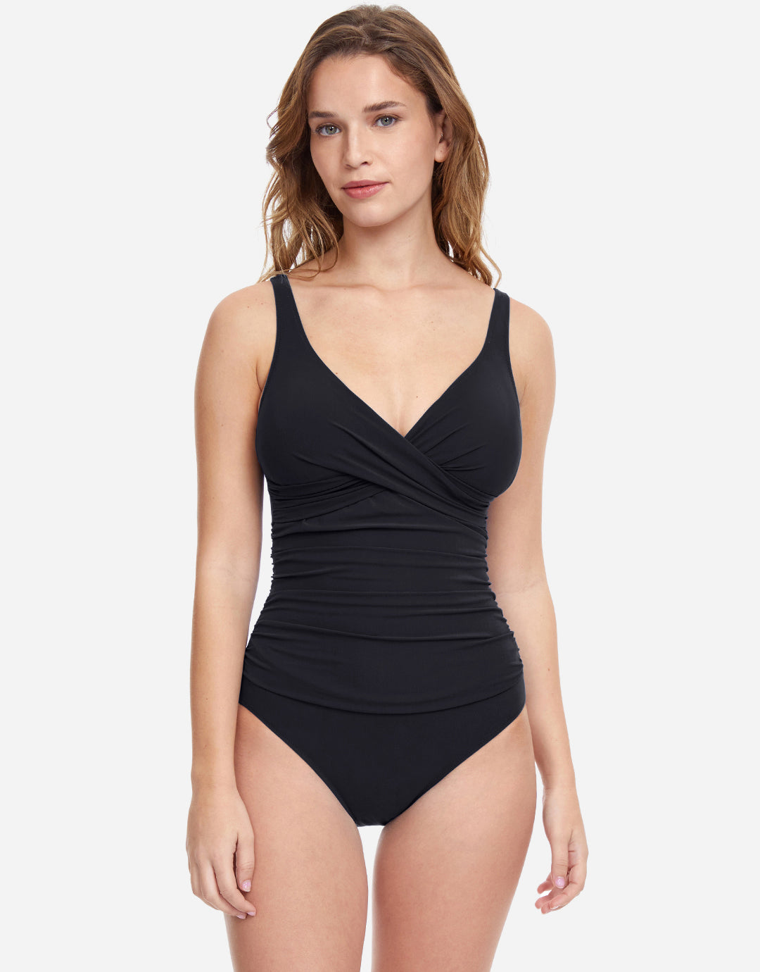 Profile Tutti Frutti V Neck Swimsuit - Black - Simply Beach UK