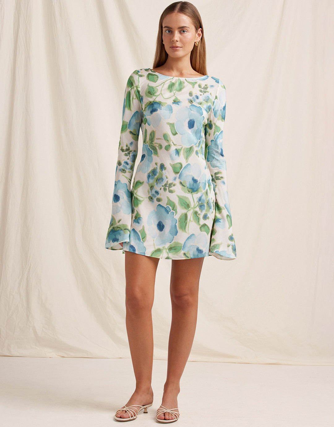 Isles Memento Long Sleeve Mini Dress - Watercolour - Simply Beach UK