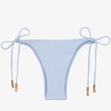 Smoke Blue Long Tie Full Bikini Bottom - Blue - Simply Beach UK