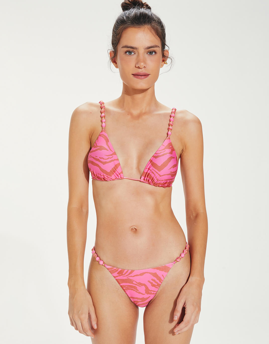 Diani Beads Parallel Tri Bikini Top - Pink - Simply Beach UK