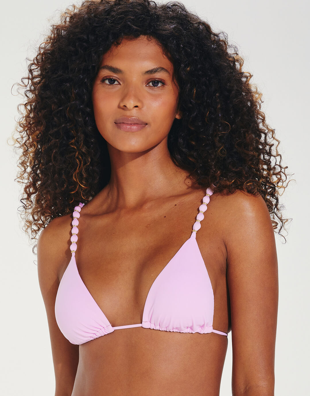 Grenadine Beads Parallel Tri Bikini Top - Lilac - Simply Beach UK