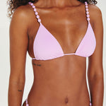 Grenadine Beads Parallel Tri Bikini Top - Lilac - Simply Beach UK