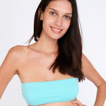 Colorsun Nilo Bandeau Bikini Top - Aqua - Simply Beach UK