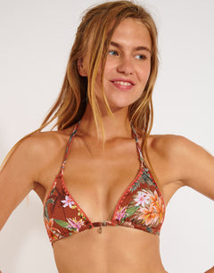 Hanalei Nuco Bikini Top - Maroon - Simply Beach UK