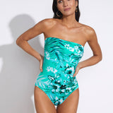 Mentha B Cup Bandeau Swimsuit - Green - Simply Beach UK
