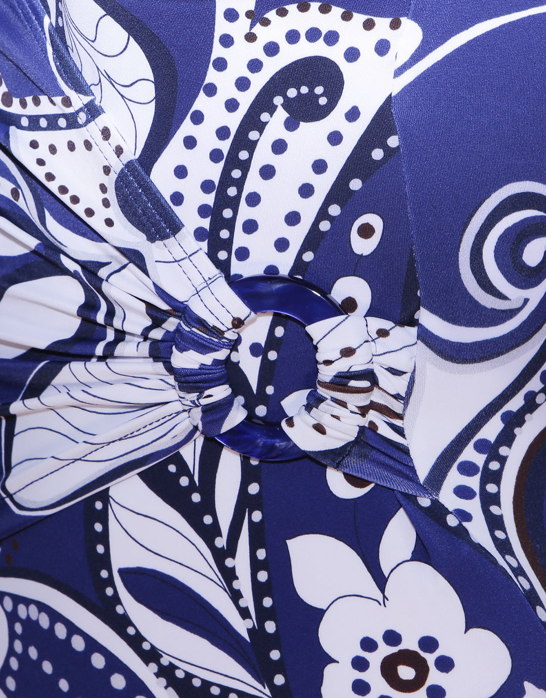 Cachemire Wrap Front Swimsuit - Blue & White Floral - Simply Beach UK