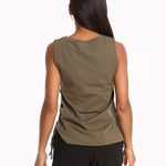 Seafolly Active Lace Up Singlet Top - Dark Olive