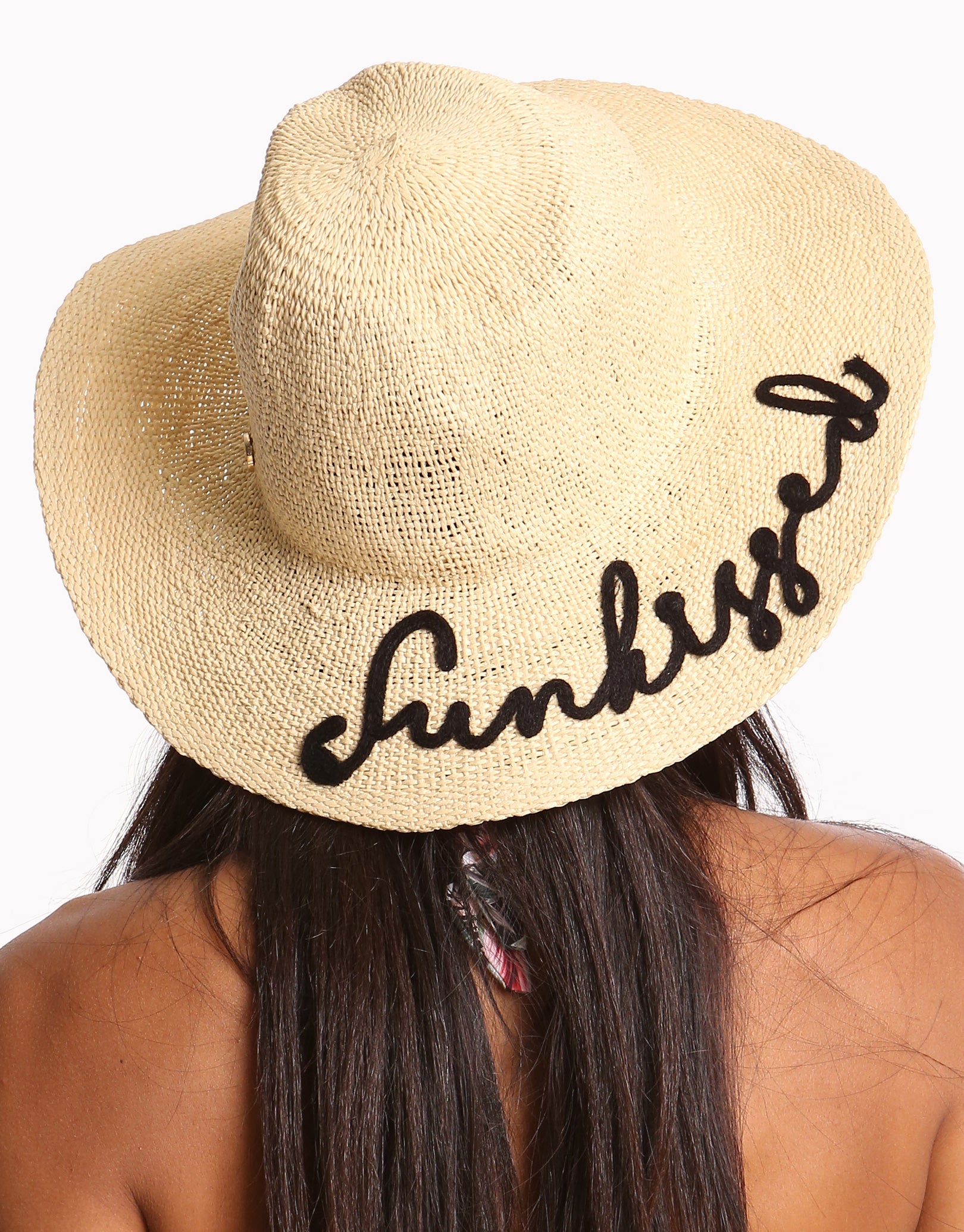 Seafolly Shady Lady Sunkissed Embroidered Fedora Hat - Natural