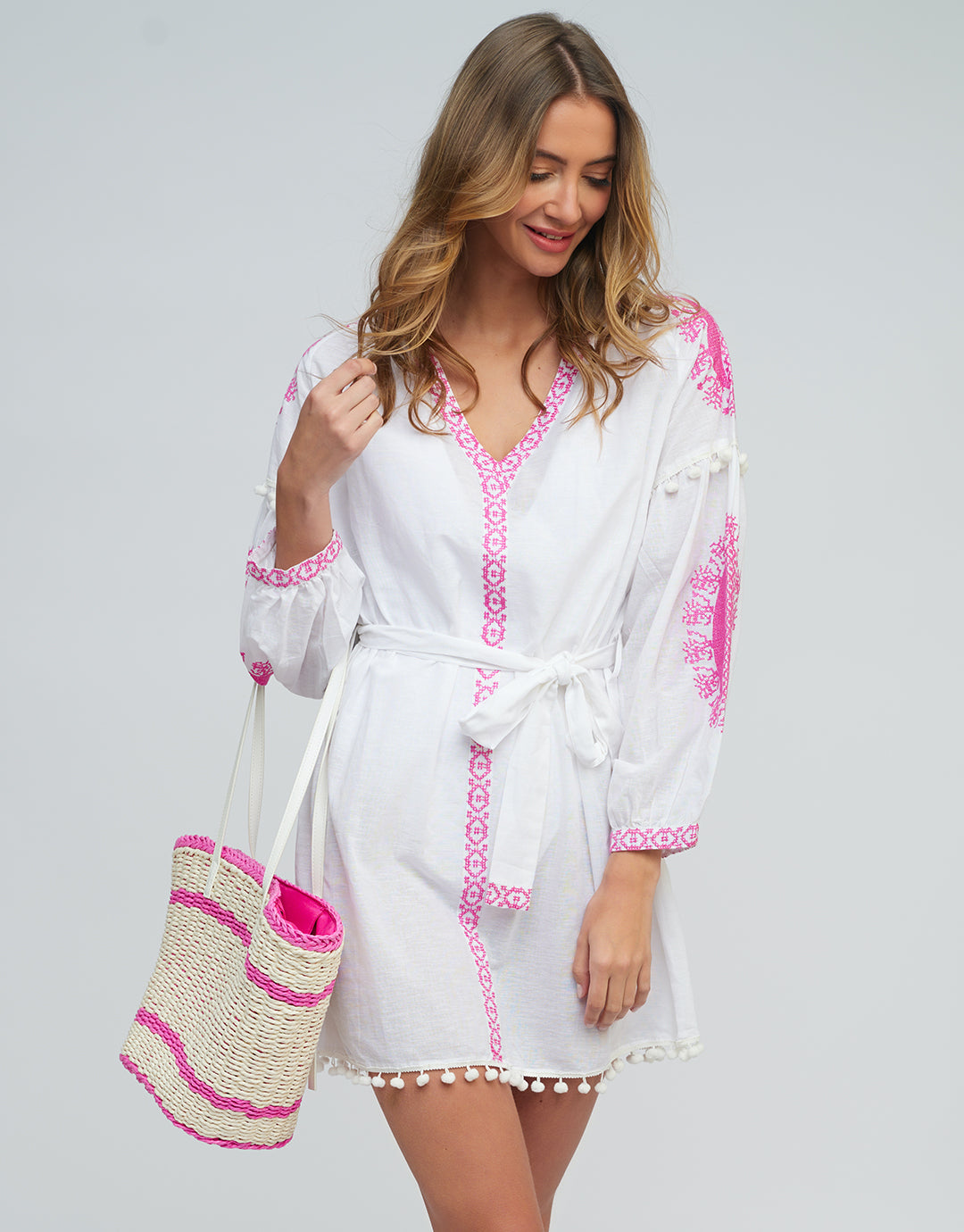 Amara Tunic - White Pink - Simply Beach UK