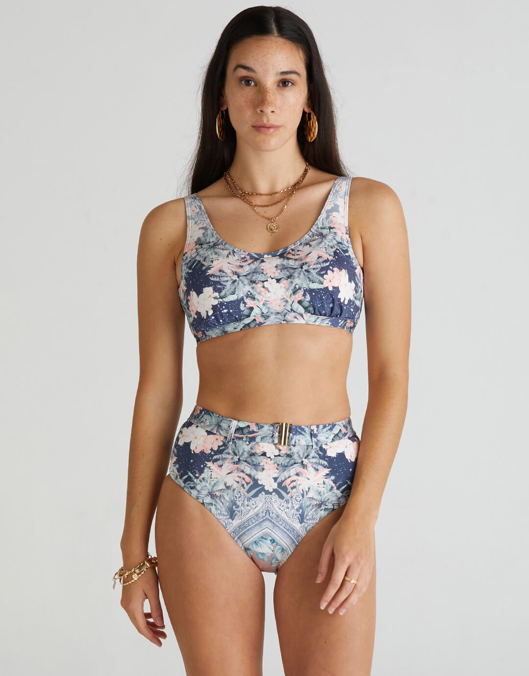 Indianic Marilyn High Waist Bikini Pant - Floral - Simply Beach UK