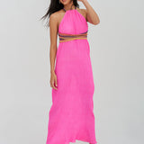Crinkle Halter Dress - Hot Pink - Simply Beach UK