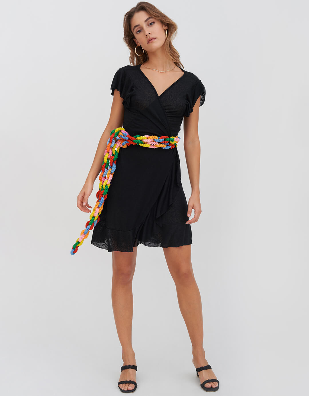 Chain Wrap Dress - Black - Simply Beach UK