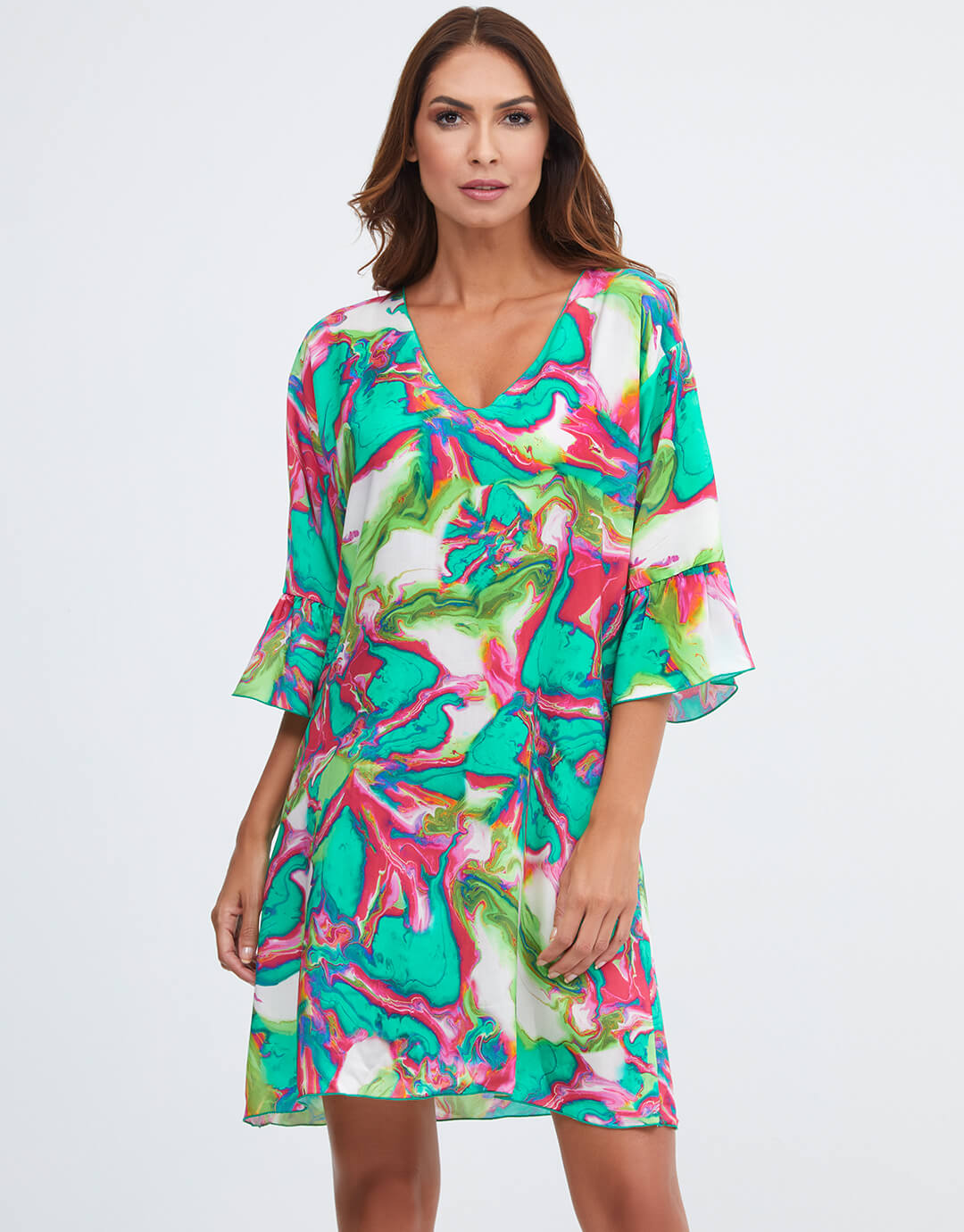 Frida Dress - Green Marble - Simply Beach UK