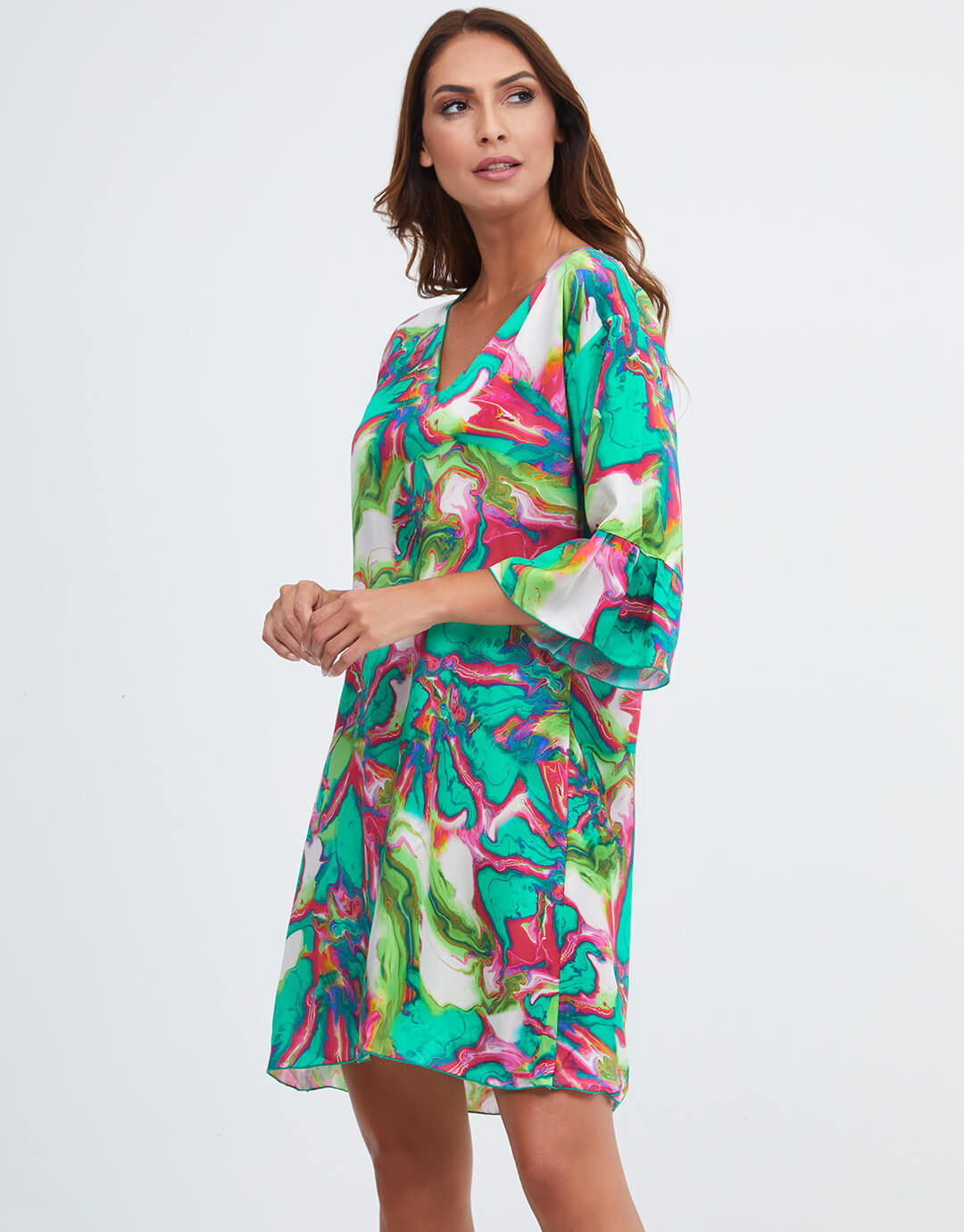 Frida Dress - Green Marble - Simply Beach UK
