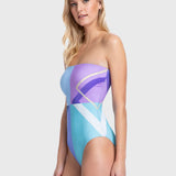Gottex Modern Art Bandeau Swimsuit - Multi Blue