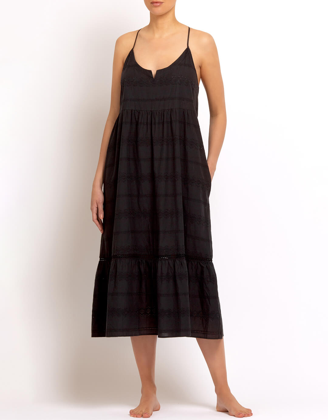 Amalfi Scoop Neck Dress - Black - Simply Beach UK