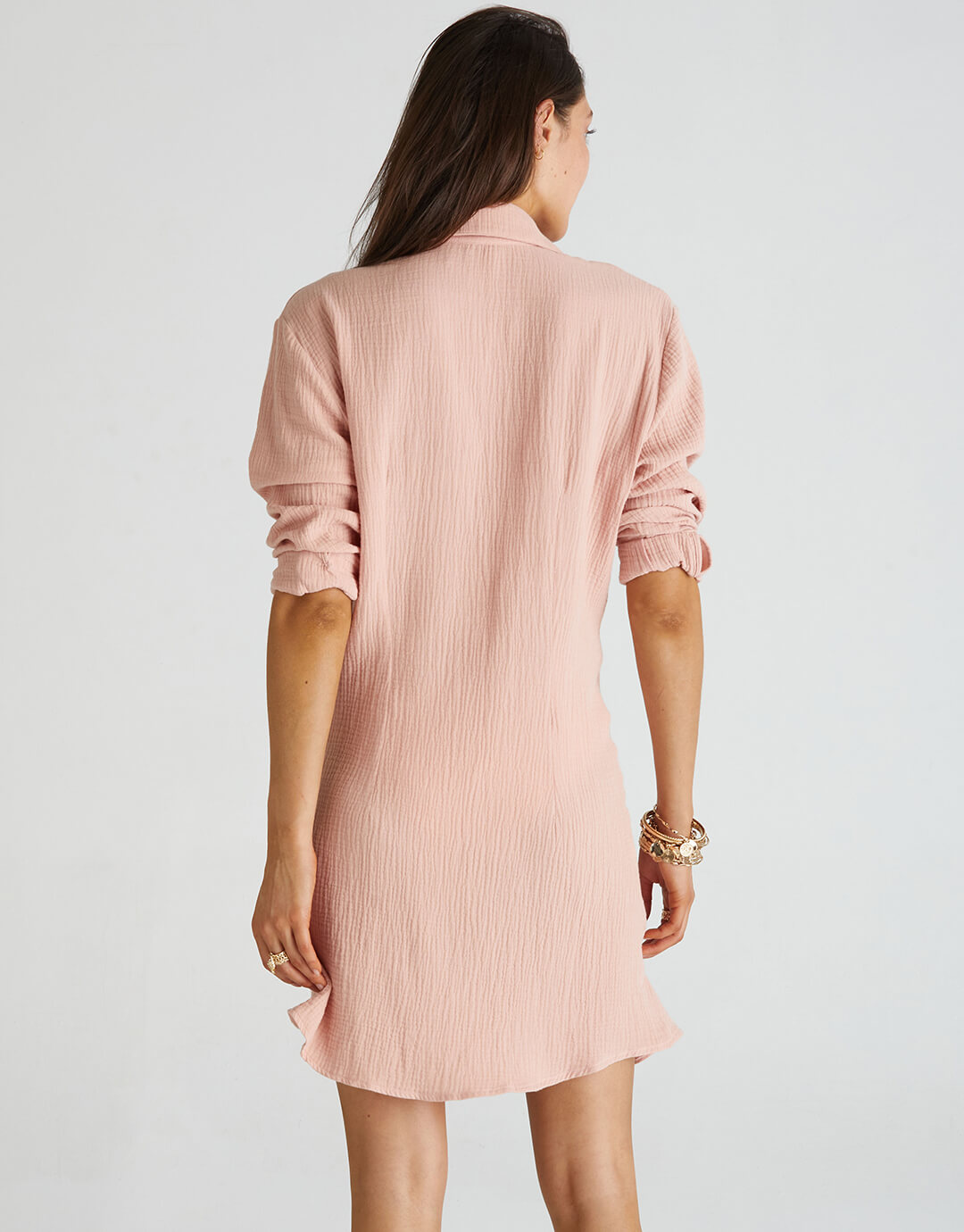 Dusk Wrap Front Shirt Dress - Pink - Simply Beach UK