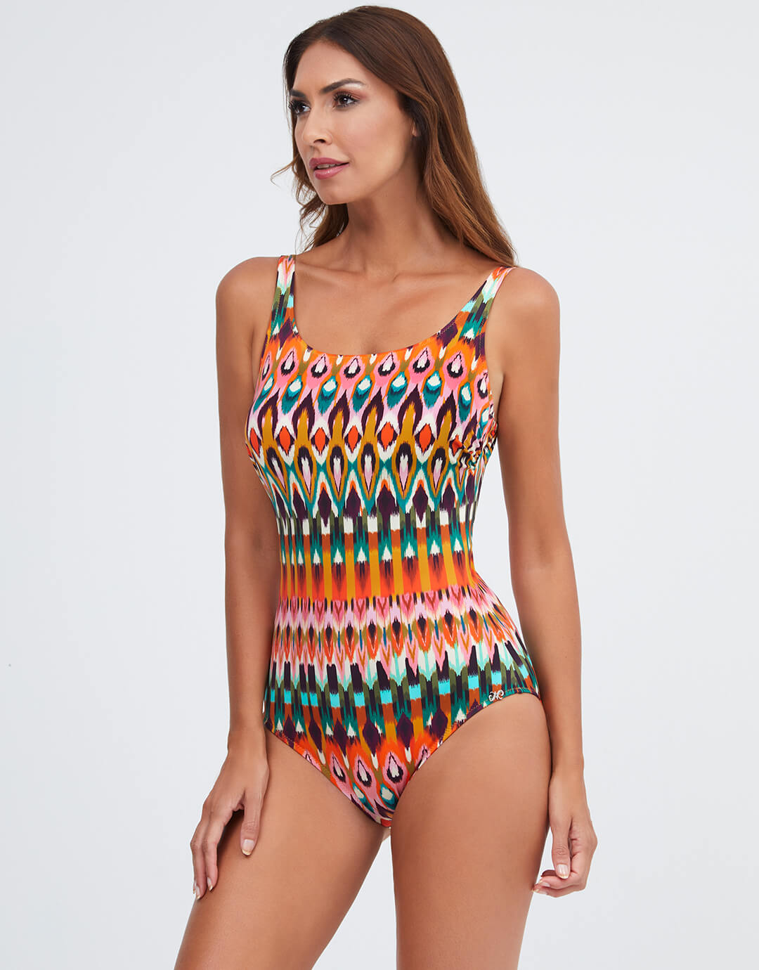 Ipanema High Front Swimsuit - Pink Multi - Simply Beach UK