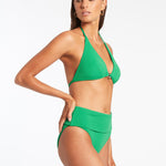 Isla Rib Halter Bikini Top - Green - Simply Beach UK
