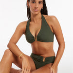 Jetset D DD U Trim Halter Bikini Top - Olive - Simply Beach UK