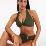 Jetset D DD U Trim Halter Bikini Top - Olive - Simply Beach UK