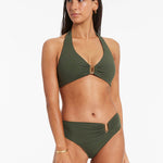 Jetset D DD U Trim Halter Bikini Top - Olive - Simply Beach UK
