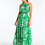 Floreale Backless Maxi Dress - Green - Simply Beach UK