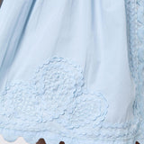Poplin Blouson Dress with Ric-Rac Embroidery - Pale Blue - Simply Beach UK