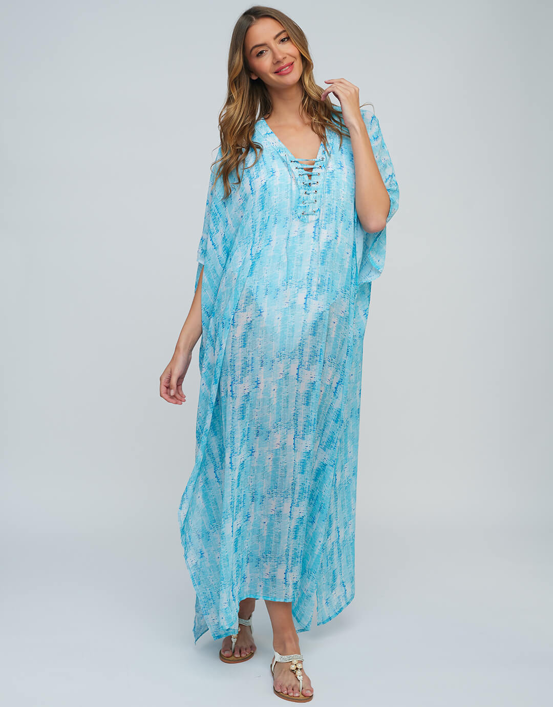 Marina Maxi Kaftan - Blue - Simply Beach UK