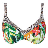Nuria Ferrer Aruba Plunge Bikini Top - Jungle Print