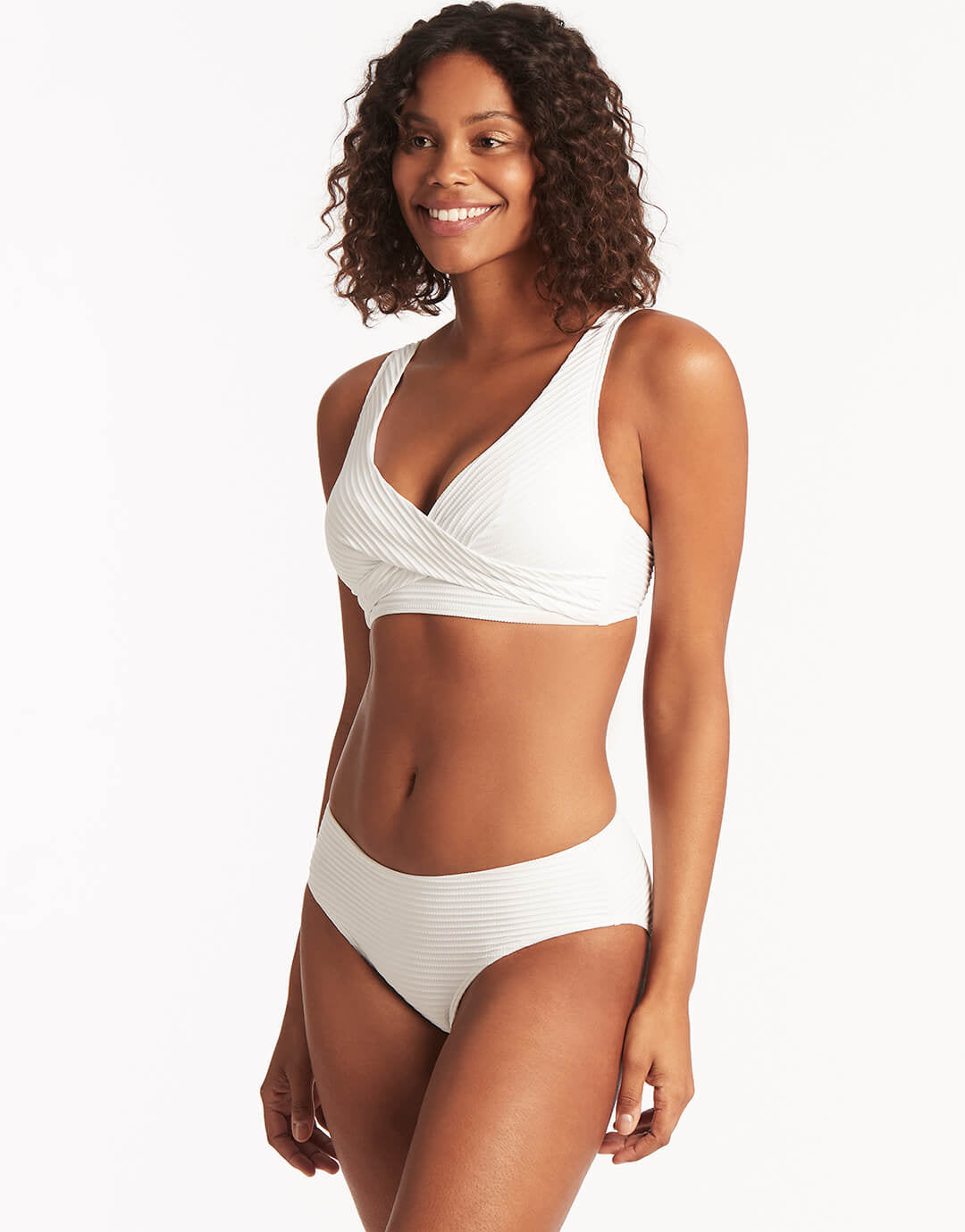 Spinnaker Cross Front Multi-Fit Bikini Top - White - Simply Beach UK
