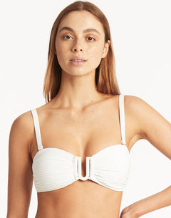 Spinnaker U Bar Bandeau Bikini Top - White - Simply Beach UK