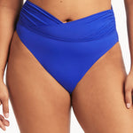 Essentials Wrap High Waist Bikini Pant - Cobalt - Simply Beach UK