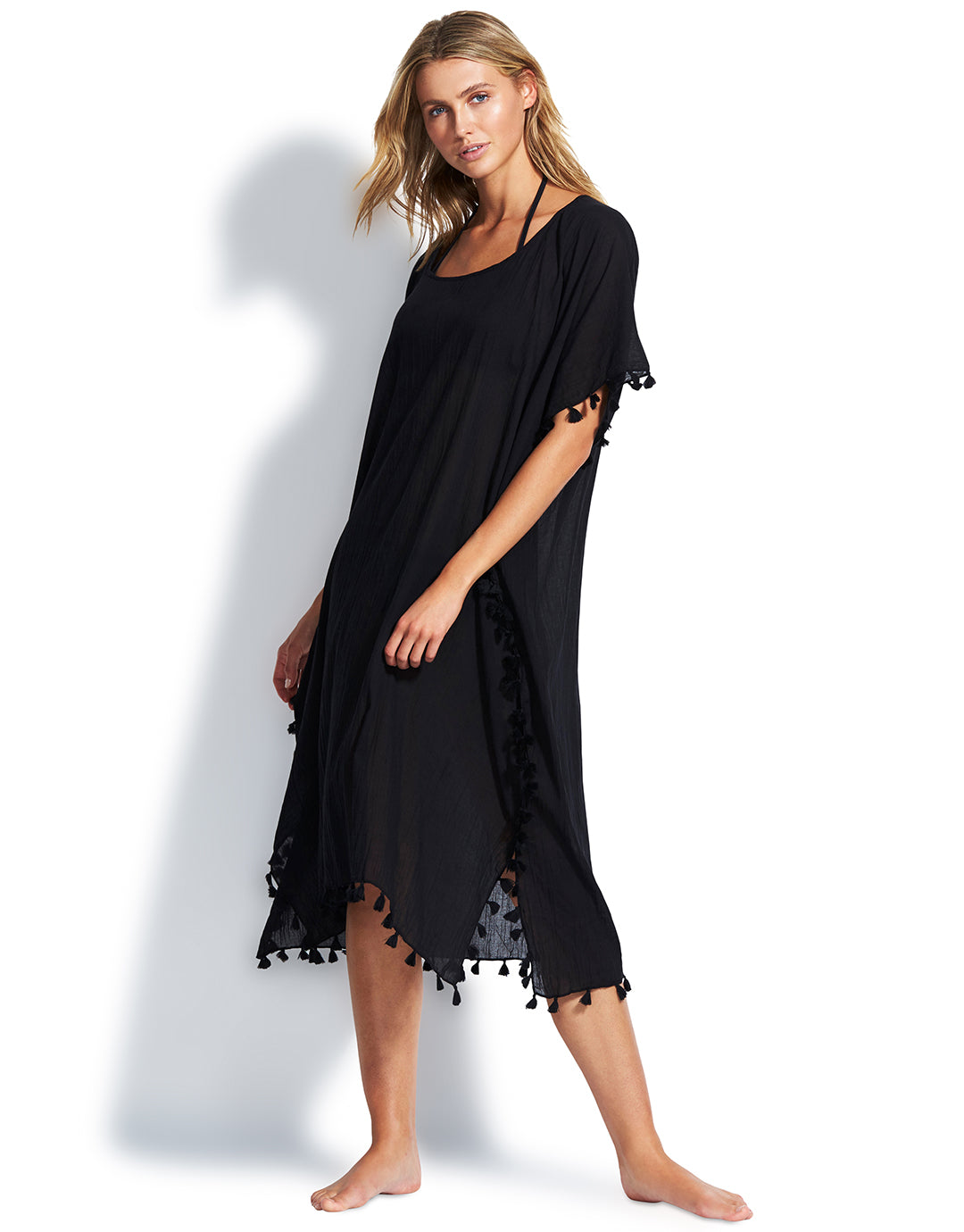 Seafolly Midi Amnesia Kaftan - Black