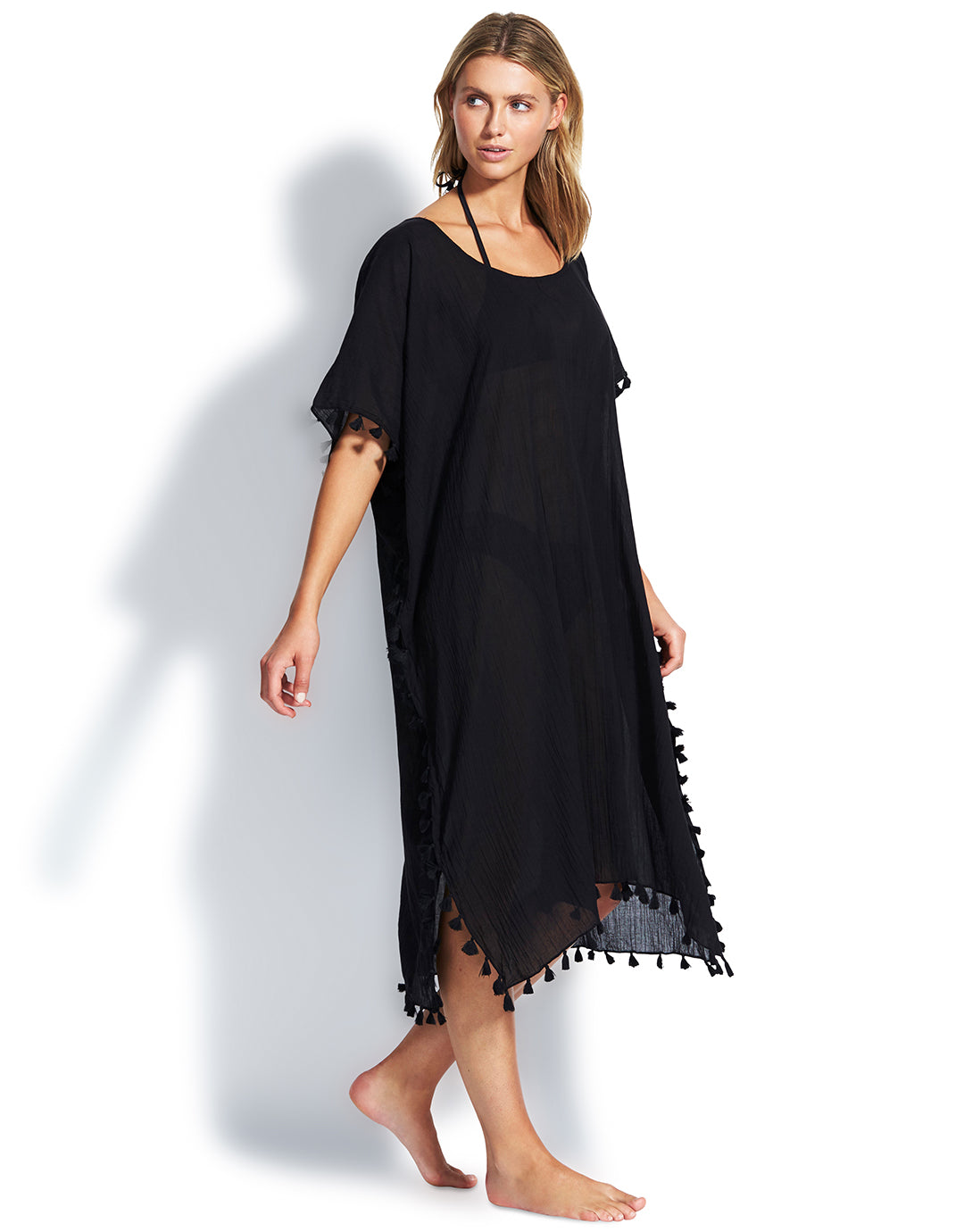Seafolly Midi Amnesia Kaftan - Black