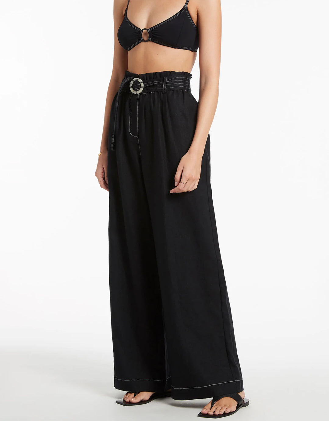 Jetset High Waist Beach Trouser - Black - Simply Beach UK