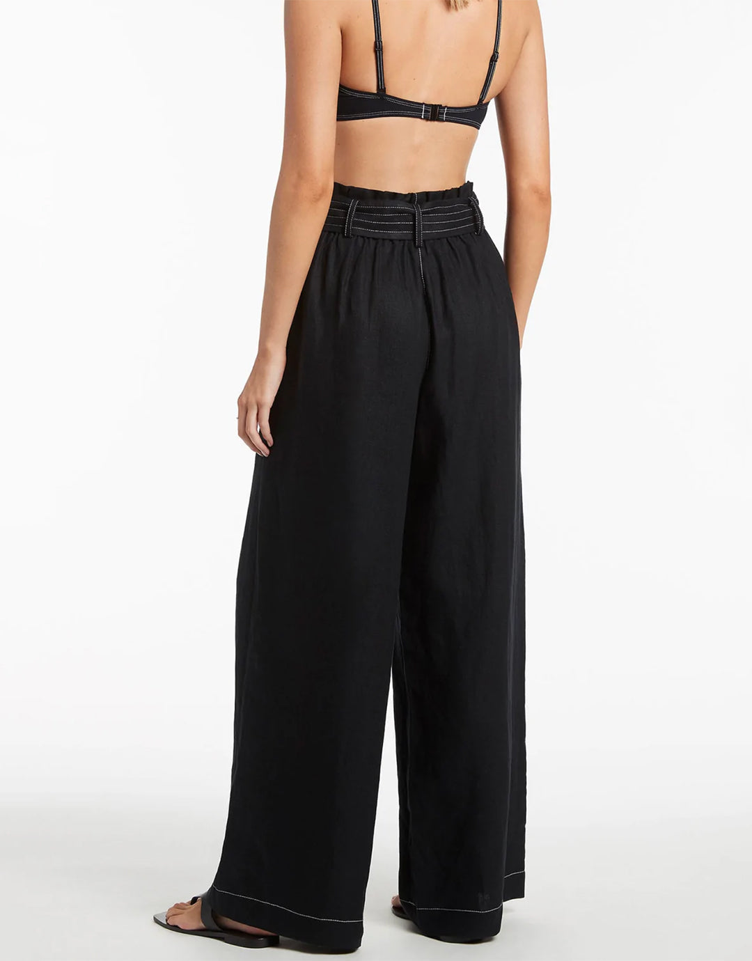 Jetset High Waist Beach Trouser - Black - Simply Beach UK