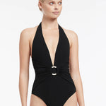 Jetset Trim Plunge Swimsuit - Black - Simply Beach UK