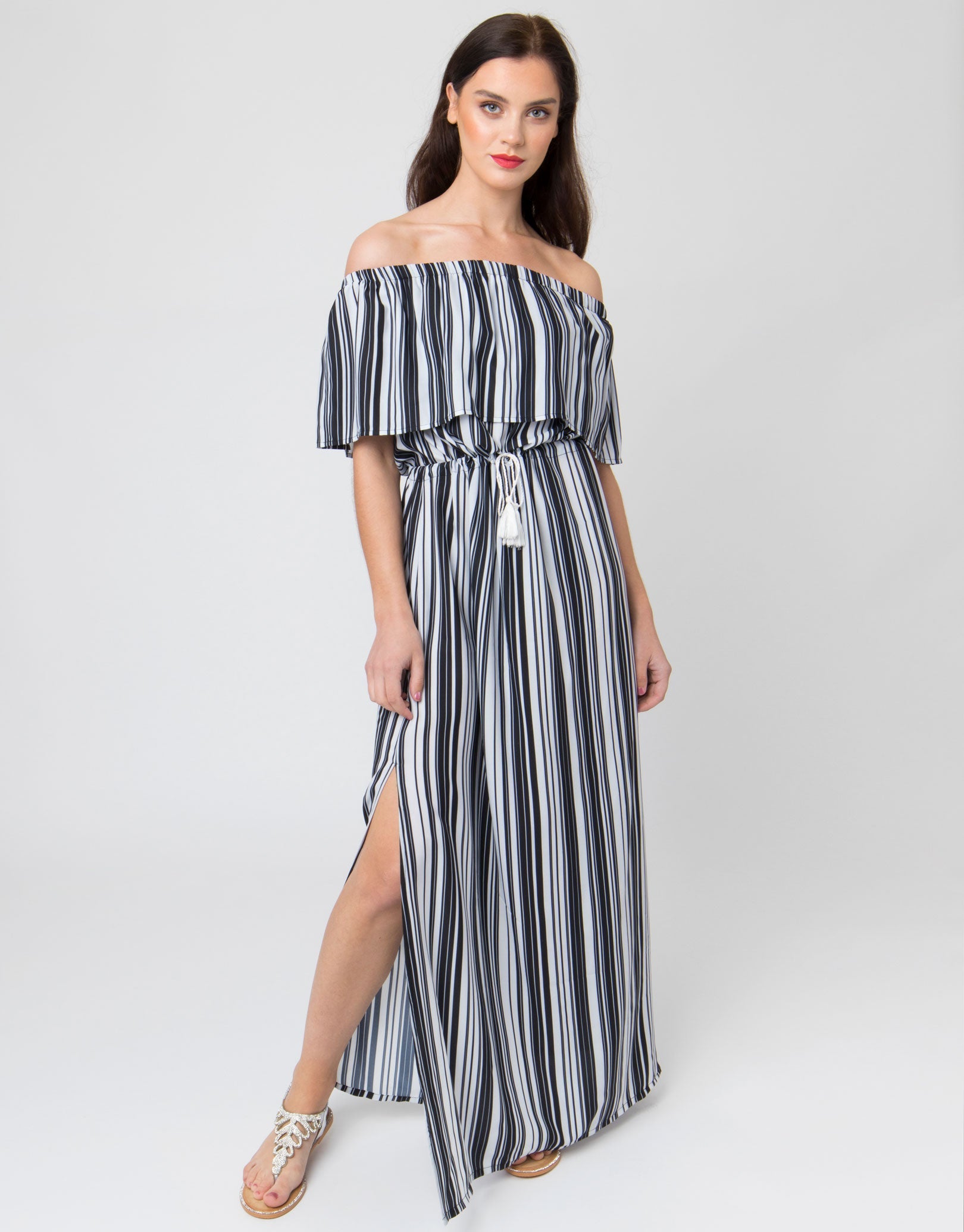 Pia Rossini Sovana Maxi Dress - Black/White