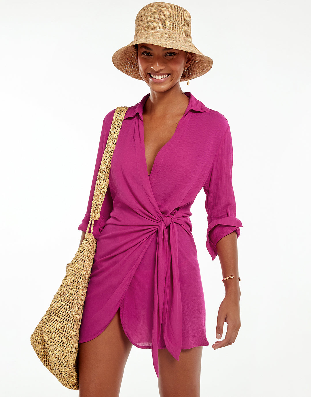 Agatha Lia Short Cover Up - Pink - Simply Beach UK