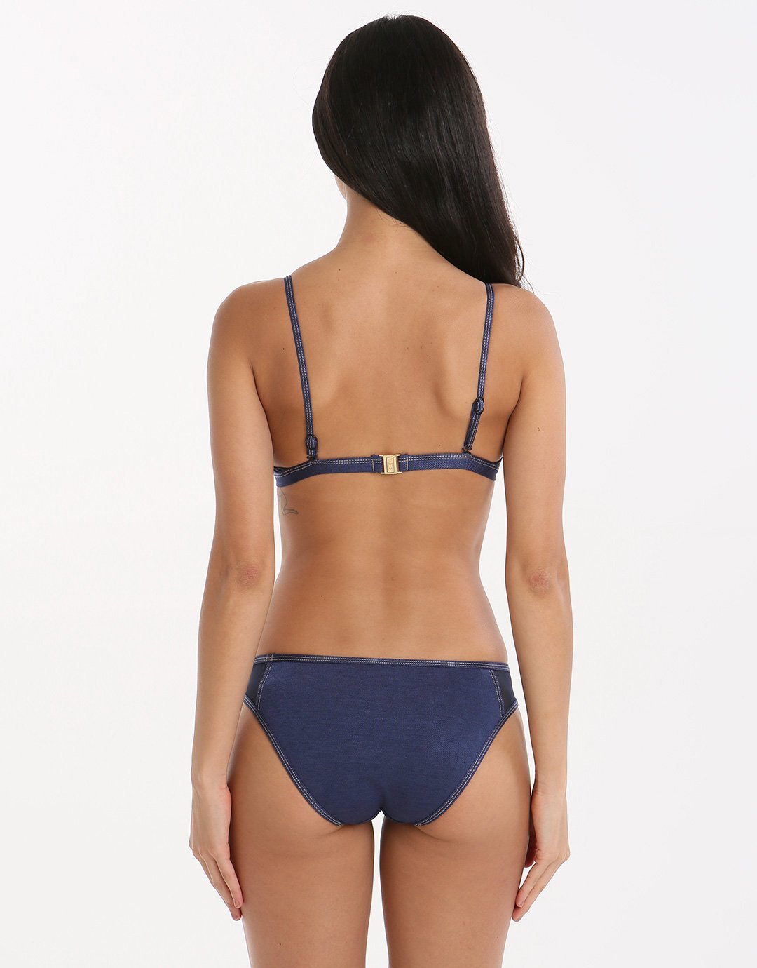 Jets Fusion Halter Bralette Bikini - Denim