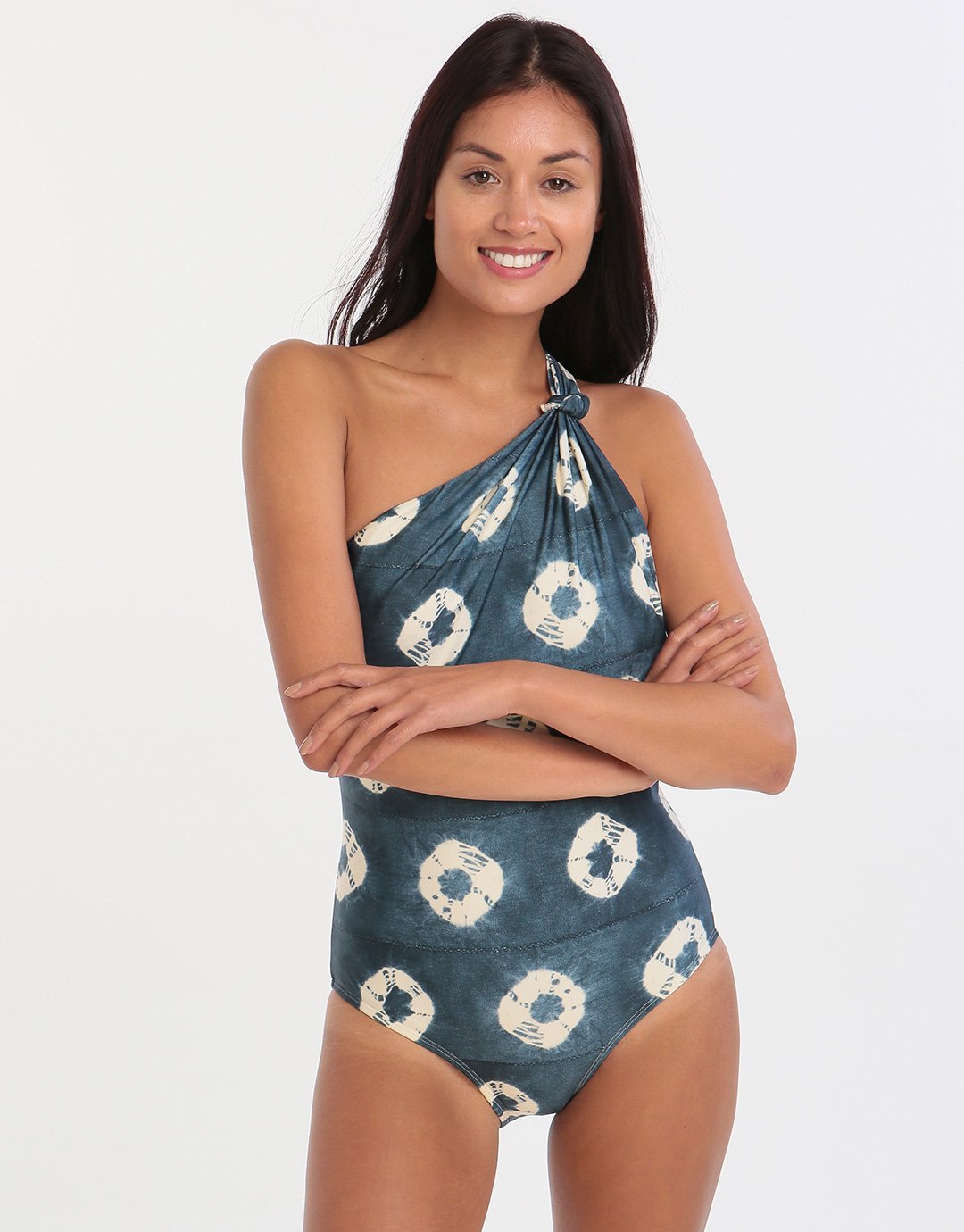 Lenny Niemeyer Padang One Shoulder Knot Maillot - Print