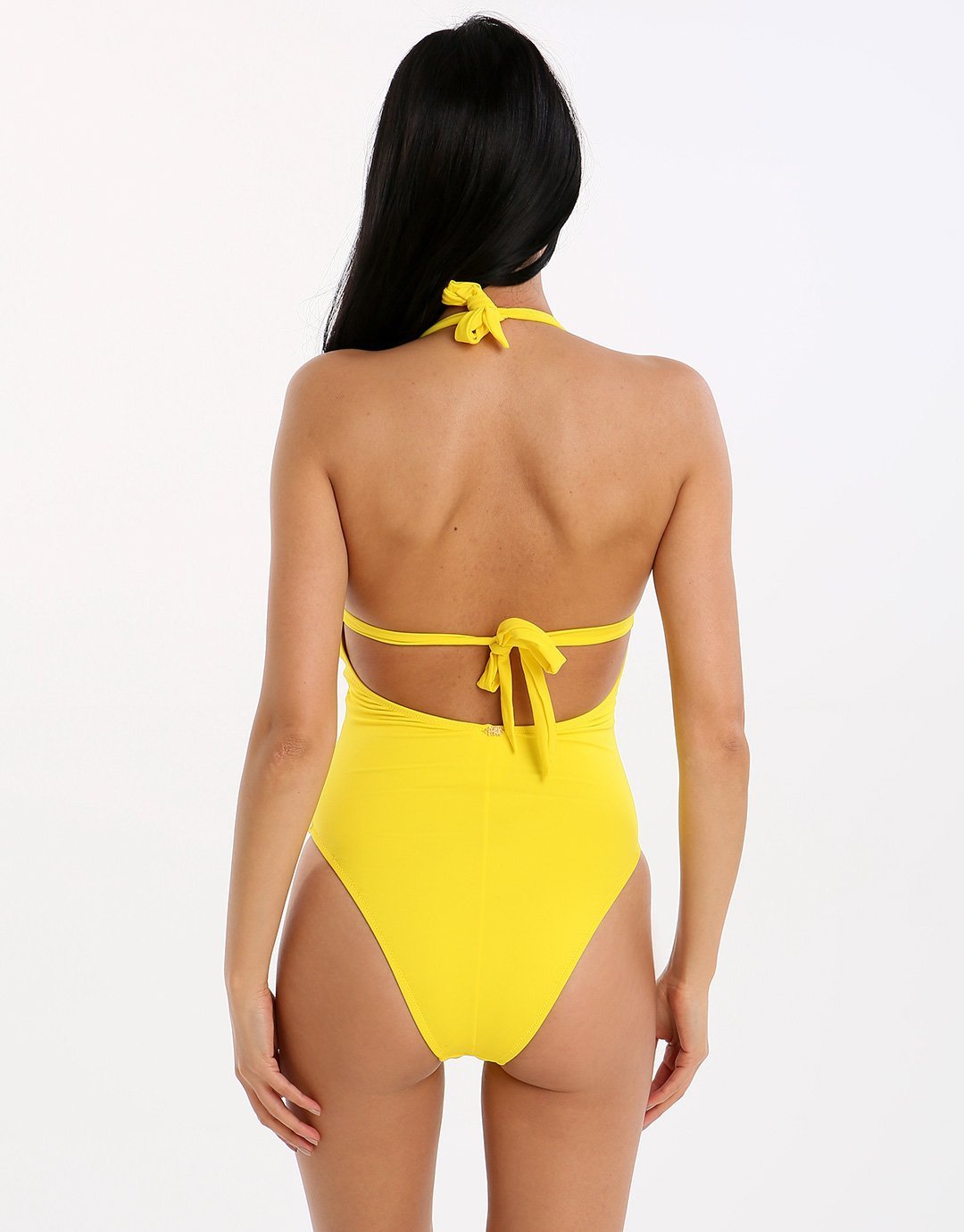 Phax Tropicana Sunset Eyelet Plunge One Piece - Yellow