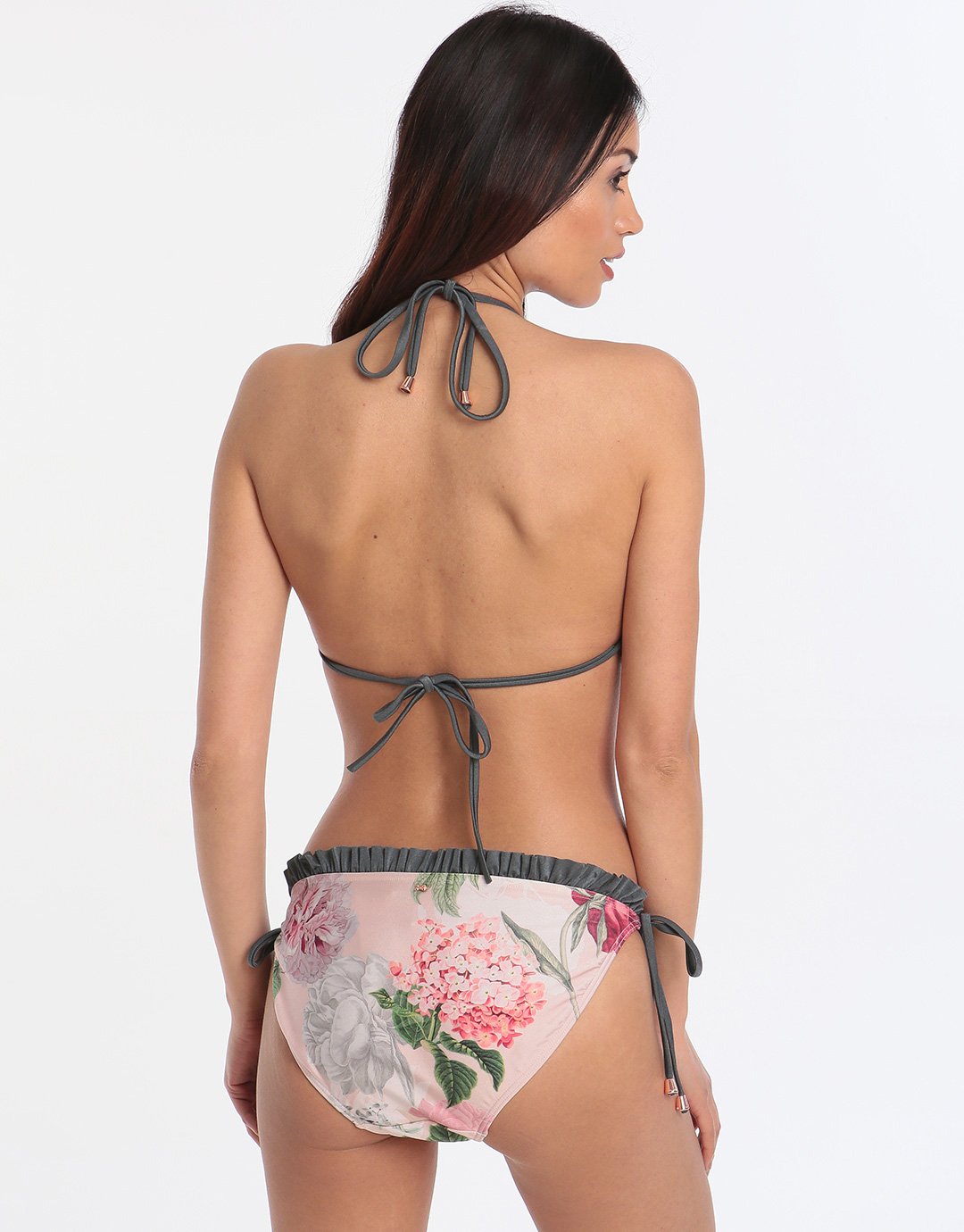 Ted Baker Palace Gardens Triangle Frill Bikini Top - Grey