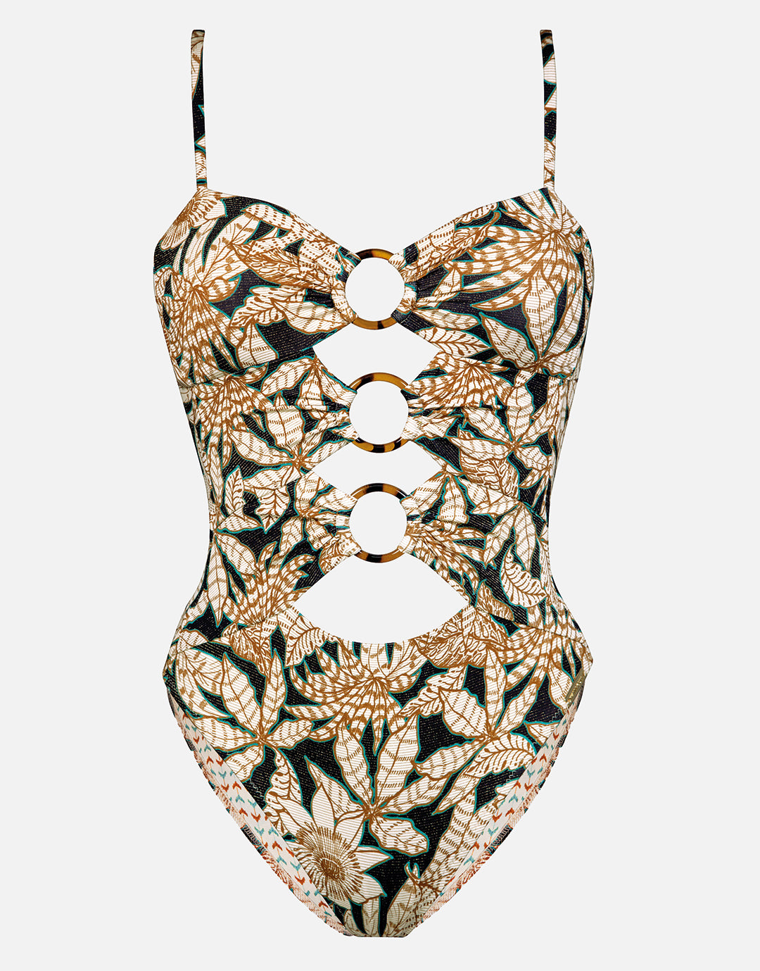 Les Cotes Ring Front Swimsuit - Black Sepia - Simply Beach UK
