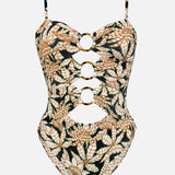 Les Cotes Ring Front Swimsuit - Black Sepia - Simply Beach UK