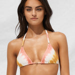 Summer Muse Triangle Bikini Top - Coral Mustard - Simply Beach UK