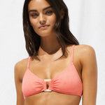 Island Nostalgia Ring Front Bralette Bikini Top - Ocean Coral - Simply Beach UK
